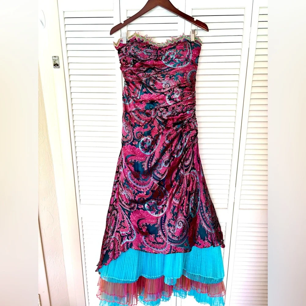 NWT Vintage Y2K Bob Mackie B’Zar Boho Paisley Beaded Dress Set 14/12 - Picture 6 of 15